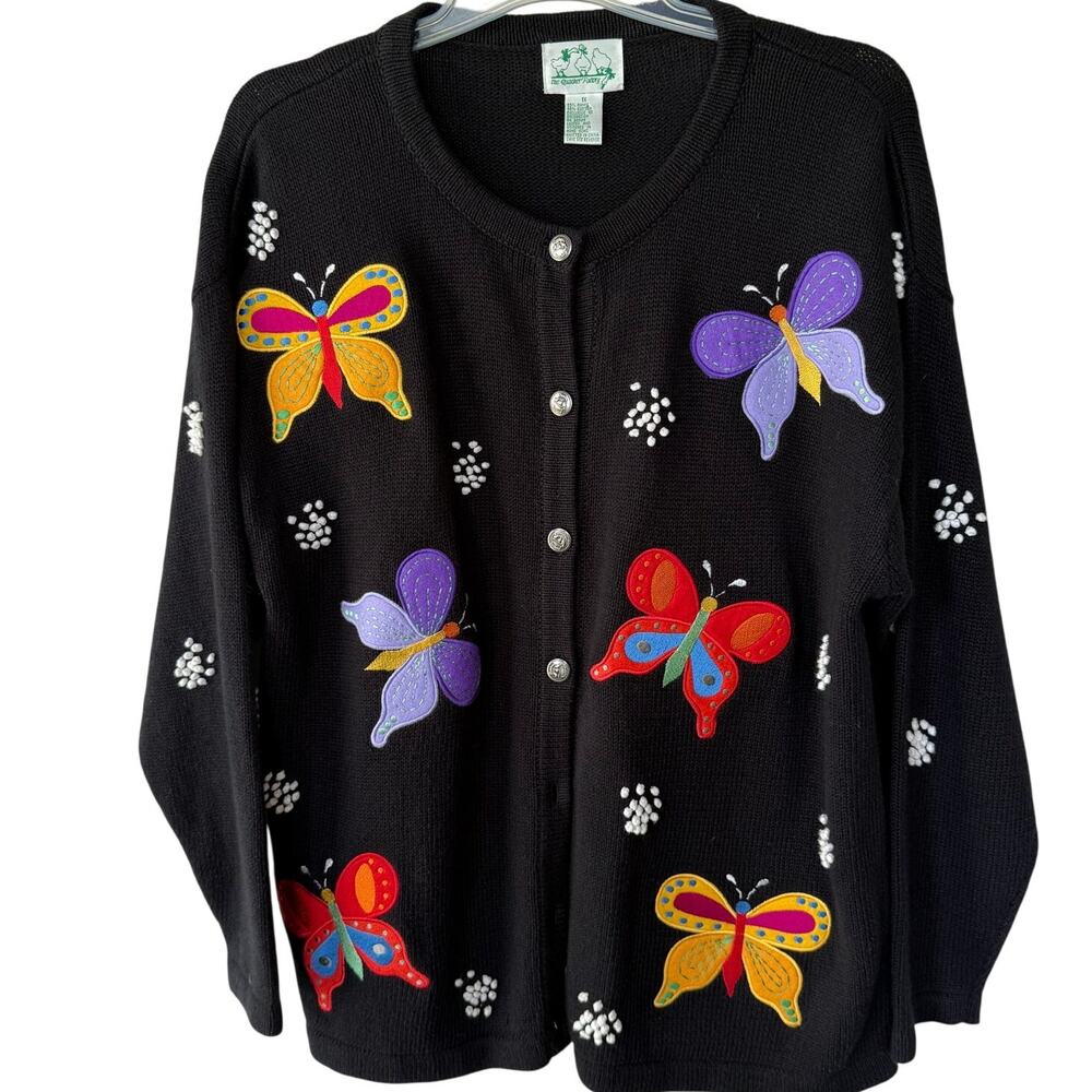 Quacker Factory Butterflies Black Oversized Patch… - image 1